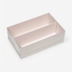 Коробка для макарон с прозрачной крышкой белая 16,5х10,5х5,5 см 10325616